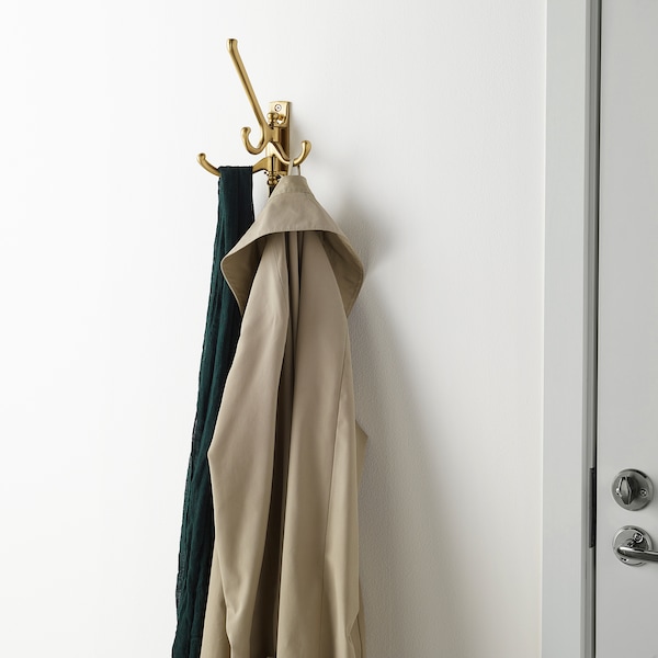IKEA KÄMPIG 3-arm swivel hook, brass color, Ikea Ireland | 6315PQAGN