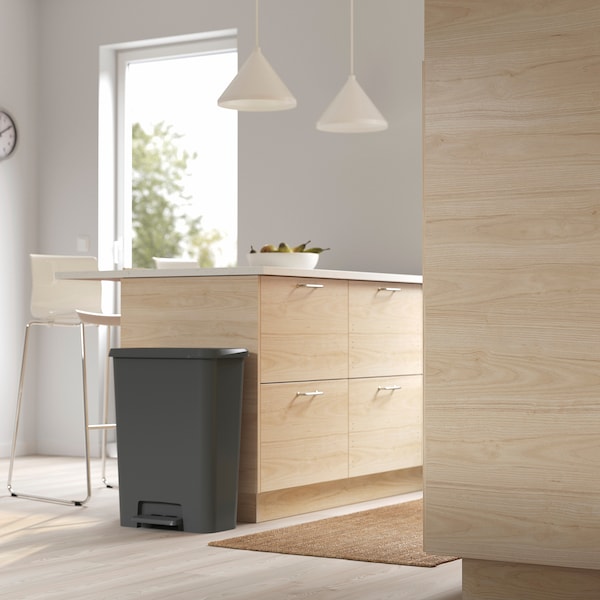 IKEA KNÖCKLA step trash can, dark gray, 13 gallon, Ikea Ireland | 2340SUGNF