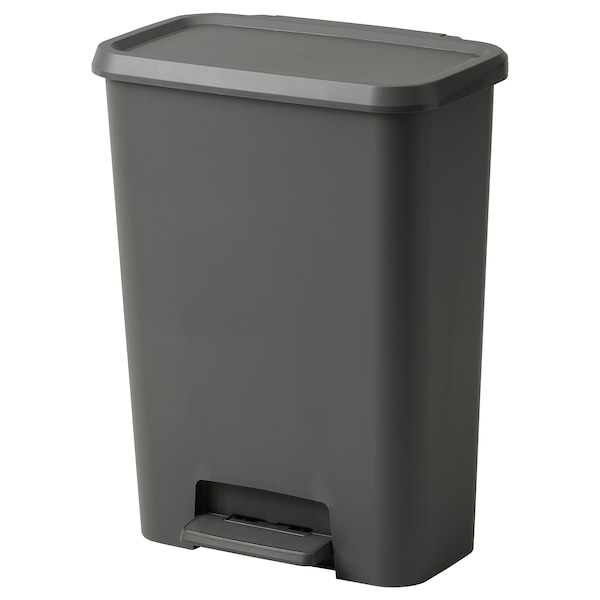 IKEA KNÖCKLA step trash can, dark gray, 13 gallon, Ikea Ireland | 2340SUGNF