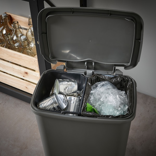 IKEA KNÖCKLA step trash can, dark gray, 7 gallon, Ikea Ireland | 1732DRYHM