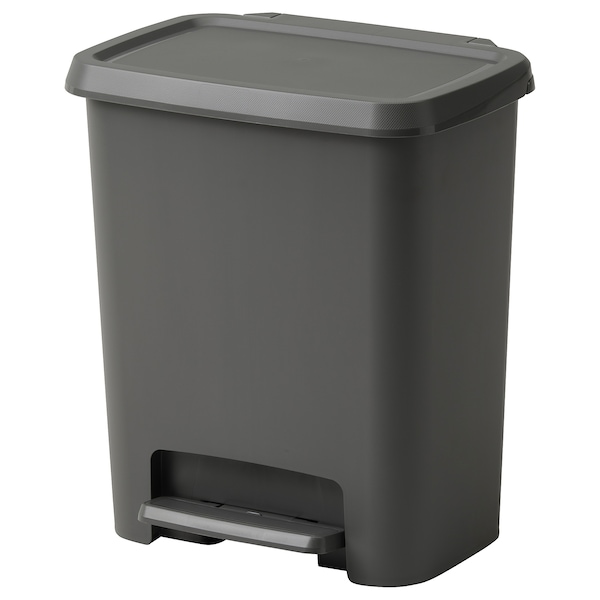 IKEA KNÖCKLA step trash can, dark gray, 7 gallon, Ikea Ireland | 1732DRYHM