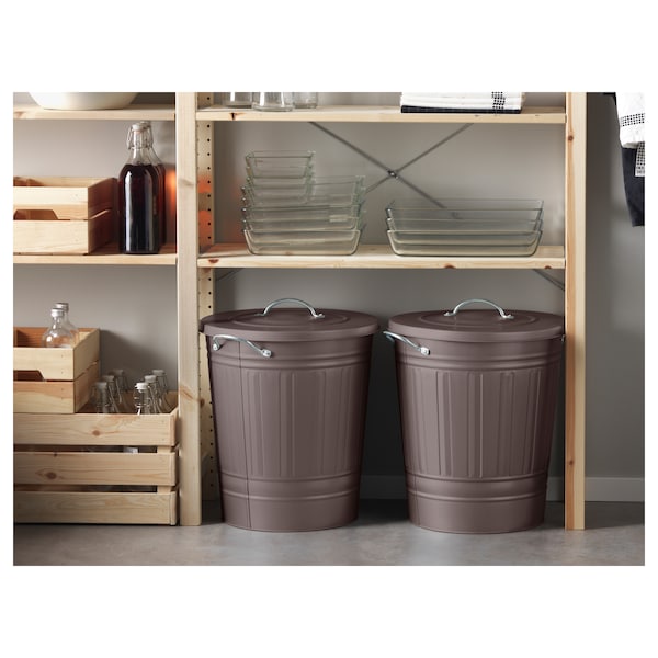 IKEA KNODD bin with lid, gray, 11 gallon, Ikea Ireland | 6940LMANE