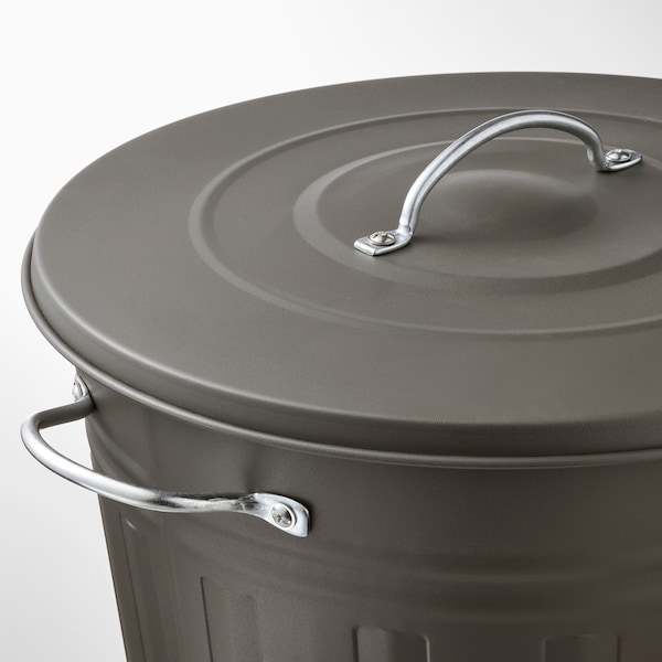 IKEA KNODD bin with lid, gray, 11 gallon, Ikea Ireland | 6940LMANE