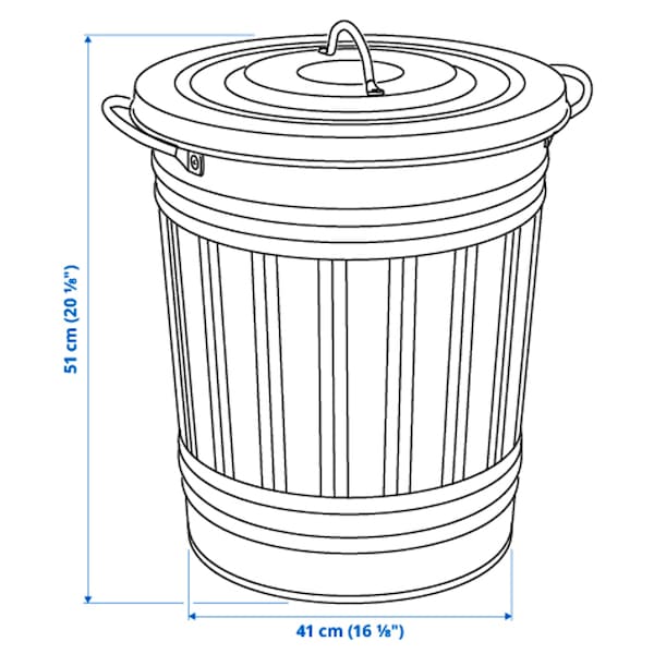 IKEA KNODD bin with lid, gray, 11 gallon, Ikea Ireland | 6940LMANE