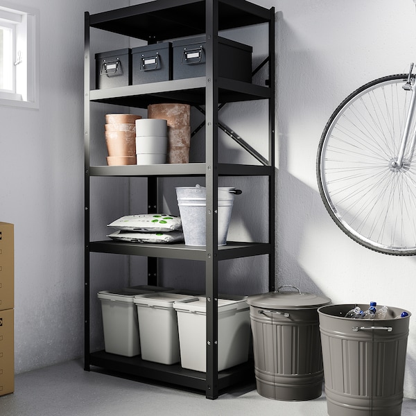 IKEA KNODD bin with lid, gray, 11 gallon, Ikea Ireland | 6940LMANE