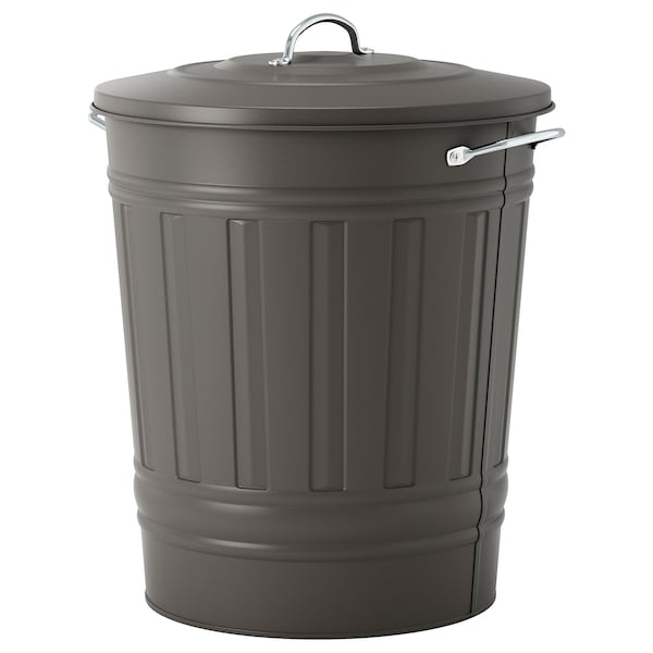 IKEA KNODD bin with lid, gray, 11 gallon, Ikea Ireland | 6940LMANE