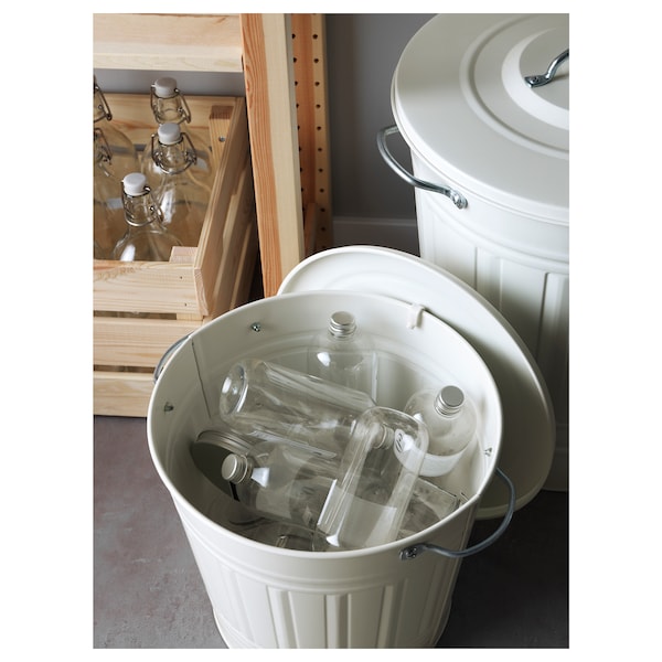 IKEA KNODD bin with lid, white, 4 gallon, Ikea Ireland | 4025ULGSV