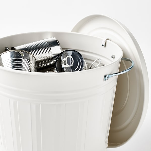 IKEA KNODD bin with lid, white, 4 gallon, Ikea Ireland | 4025ULGSV