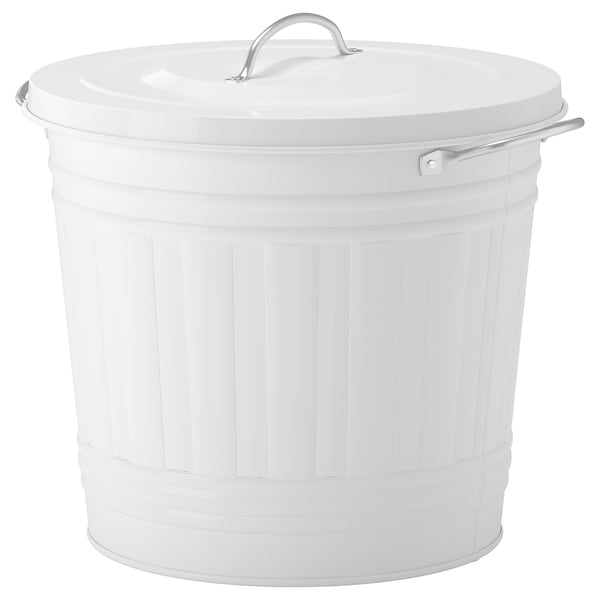 IKEA KNODD bin with lid, white, 4 gallon, Ikea Ireland | 4025ULGSV