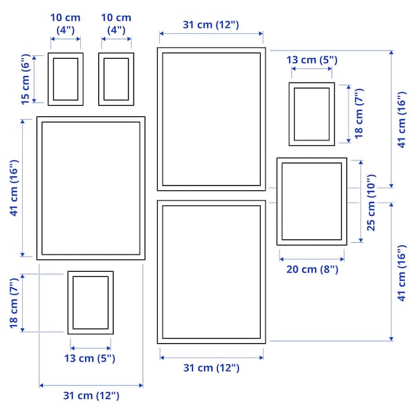 IKEA KNOPPÄNG frame with poster, set of 8, little things, Ikea Ireland | 3276RAULJ