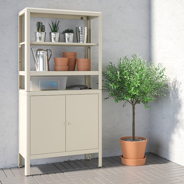 IKEA KOLBJÖRN shelving unit with cabinet, 31 1/2x14 5/8x63 3/8 in Beige, Ikea Ireland | 3564FWDXV