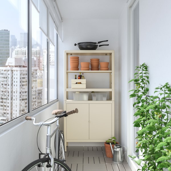 IKEA KOLBJÖRN shelving unit with cabinet, 31 1/2x14 5/8x63 3/8 in Beige, Ikea Ireland | 3564FWDXV