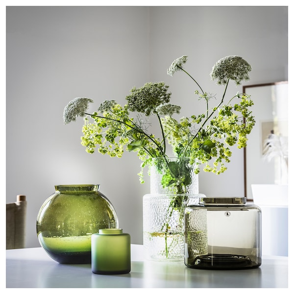 IKEA KONSTFULL vase, clear glass/patterned, 10 ¼ in, Ikea Ireland | 9421JXALI
