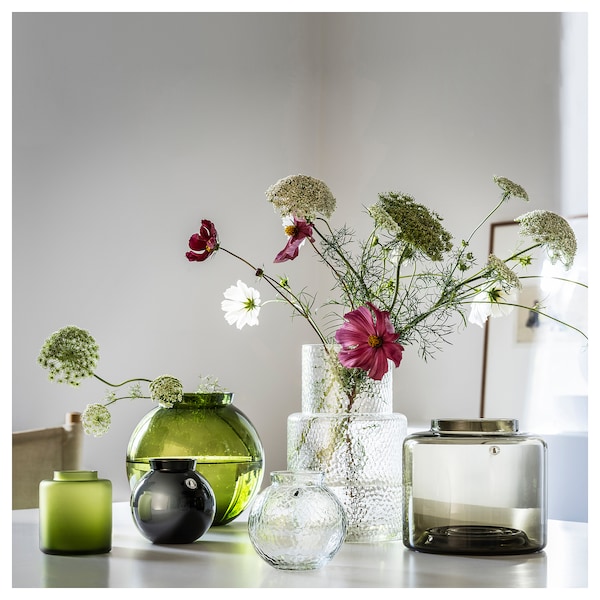IKEA KONSTFULL vase, clear glass/patterned, 10 ¼ in, Ikea Ireland | 9421JXALI