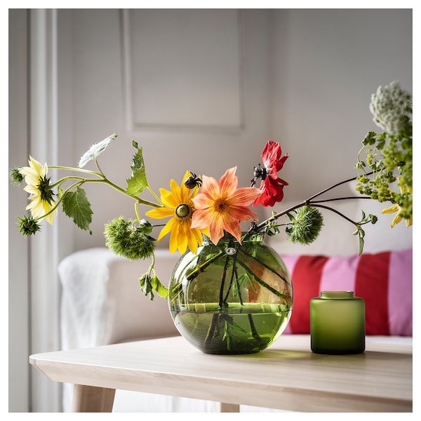 IKEA KONSTFULL vase, green, 7 ½ in, Ikea Ireland | 1923HNYTD