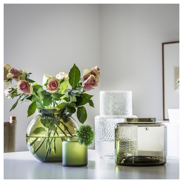 IKEA KONSTFULL vase, green, 7 ½ in, Ikea Ireland | 1923HNYTD