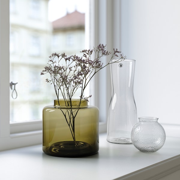 IKEA KONSTFULL vase, green-brown, 6 ¼ in, Ikea Ireland | 6593OIUND