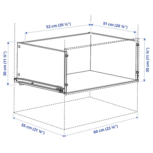 IKEA KONSTRUERA drawer without front, white, 11 3/4x23 5/8 in, Ikea Ireland | 1652CYOGB