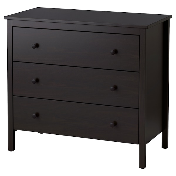 IKEA KOPPANG 3-drawer chest, 35 3/8x32 5/8 in Black / Brown, Ikea Ireland | 5980NDAHL