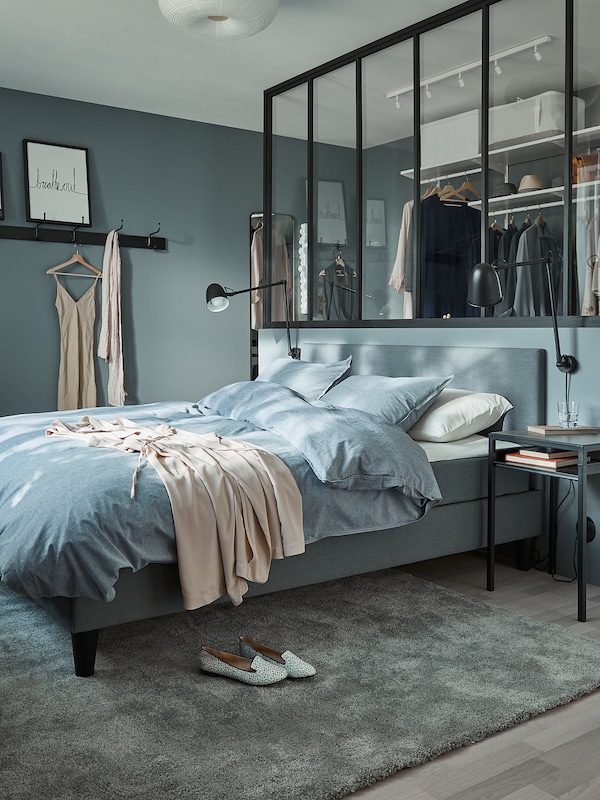 IKEA KOPPARBLAD duvet cover and pillowcase(s), Twin Dark Blue, Ikea Ireland | 4185KTJDC