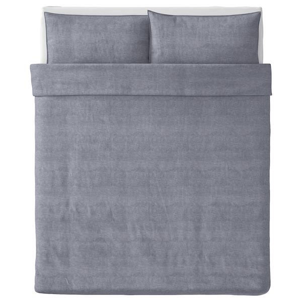 IKEA KOPPARBLAD duvet cover and pillowcase(s), Full/Queen (Double/Queen) Dark Blue, Ikea Ireland | 3642NHOKE