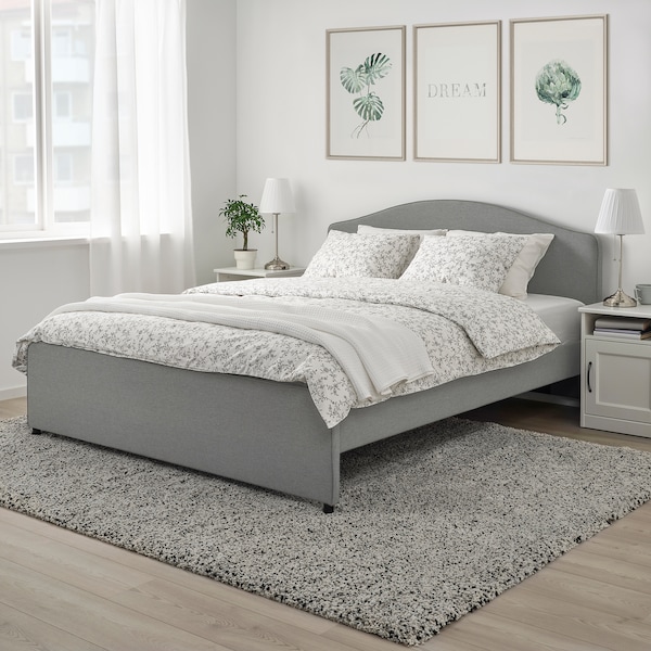 IKEA KOPPARRANKA duvet cover and pillowcase(s), King White / Dark Gray, Ikea Ireland | 9210GHAUE