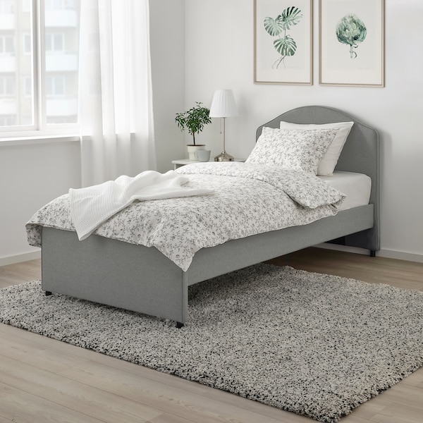 IKEA KOPPARRANKA duvet cover and pillowcase(s), Twin White / Dark Gray, Ikea Ireland | 5062QDOZY