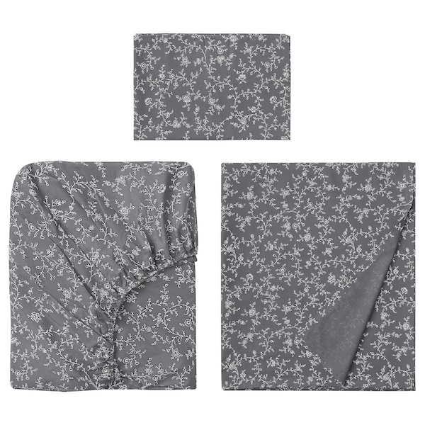 IKEA KOPPARRANKA sheet set, floral patterned, Twin, Ikea Ireland | 6307KQHMF