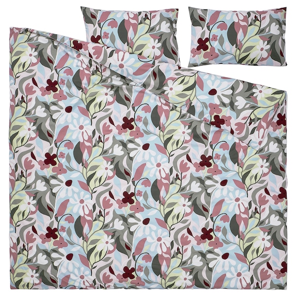 IKEA KORSKOVALL duvet cover and pillowcase(s), King Multicolor / Floral Pattern, Ikea Ireland | 7042KJZGP