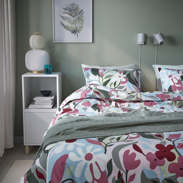 IKEA KORSKOVALL duvet cover and pillowcase(s), King Multicolor / Floral Pattern, Ikea Ireland | 7042KJZGP
