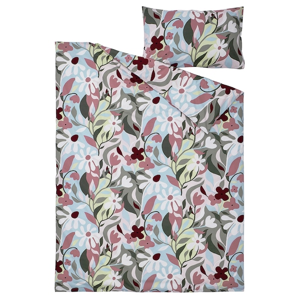 IKEA KORSKOVALL duvet cover and pillowcase(s), Twin Multicolor / Floral Pattern, Ikea Ireland | 2736DHWFG