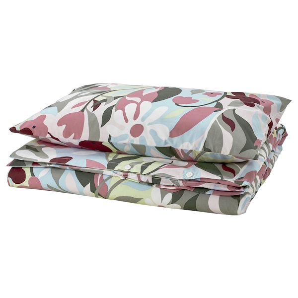IKEA KORSKOVALL duvet cover and pillowcase(s), Twin Multicolor / Floral Pattern, Ikea Ireland | 2736DHWFG