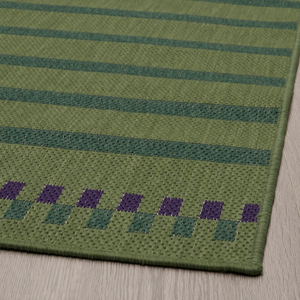 IKEA KORSNING rug flatwoven, in/outdoor, 2'7 inx8'2 in Green Purple / Stripe, Ikea Ireland | 2168VZYJO