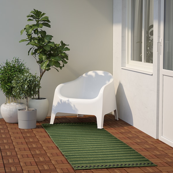 IKEA KORSNING rug flatwoven, in/outdoor, 2'7 inx8'2 in Green Purple / Stripe, Ikea Ireland | 2168VZYJO