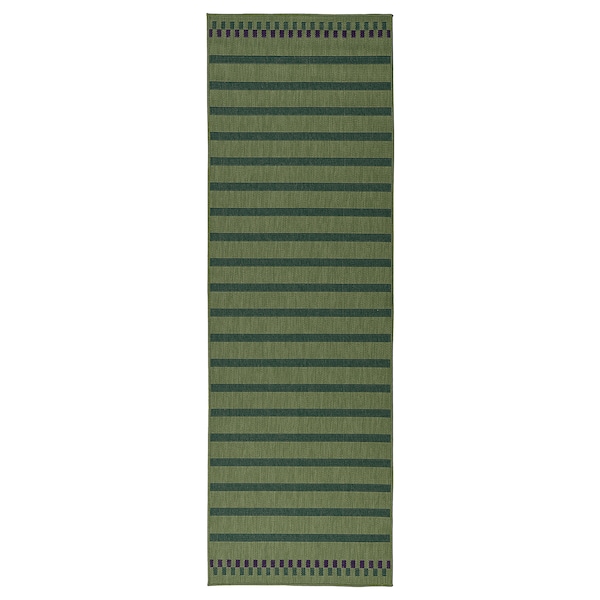 IKEA KORSNING rug flatwoven, in/outdoor, 2\'7 inx8\'2 in Green Purple / Stripe, Ikea Ireland | 2168VZYJO