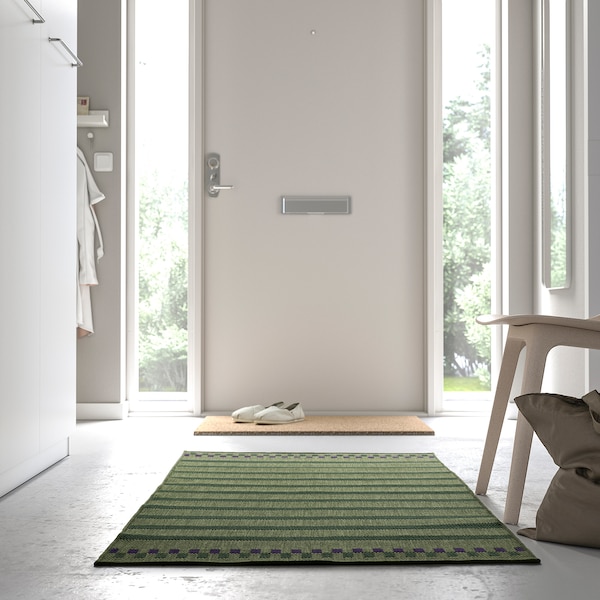 IKEA KORSNING rug flatwoven, in/outdoor, 2'7 inx4'11 in Green Purple / Stripe, Ikea Ireland | 6724ZMLFA