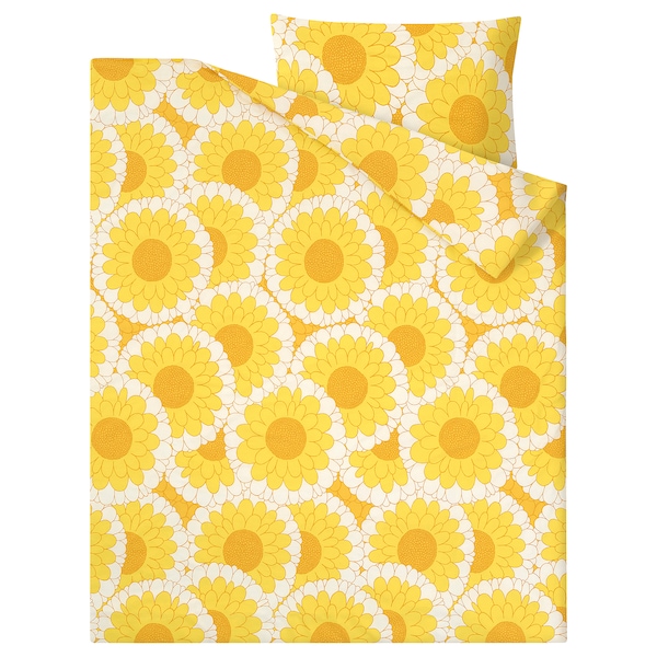 IKEA KRANSMALVA duvet cover and pillowcase(s), Twin Yellow, Ikea Ireland | 2704MCKIB