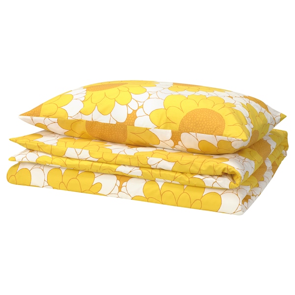IKEA KRANSMALVA duvet cover and pillowcase(s), Twin Yellow, Ikea Ireland | 2704MCKIB