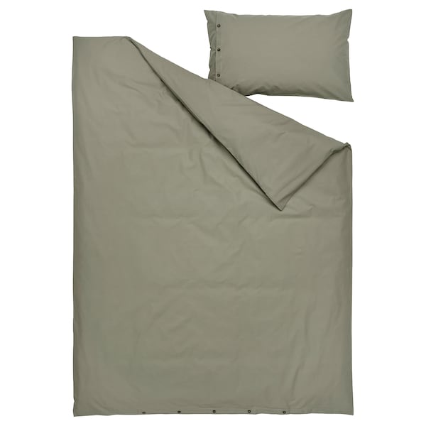 IKEA KRÅKRISMOTT duvet cover and pillowcase(s), Twin Light Green, Ikea Ireland | 6318OIHWS