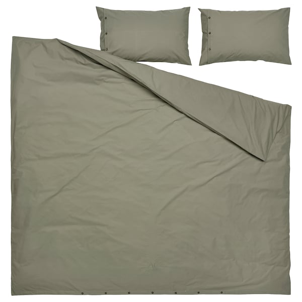 IKEA KRÅKRISMOTT duvet cover and pillowcase(s), King Light Green, Ikea Ireland | 4291EWBYU