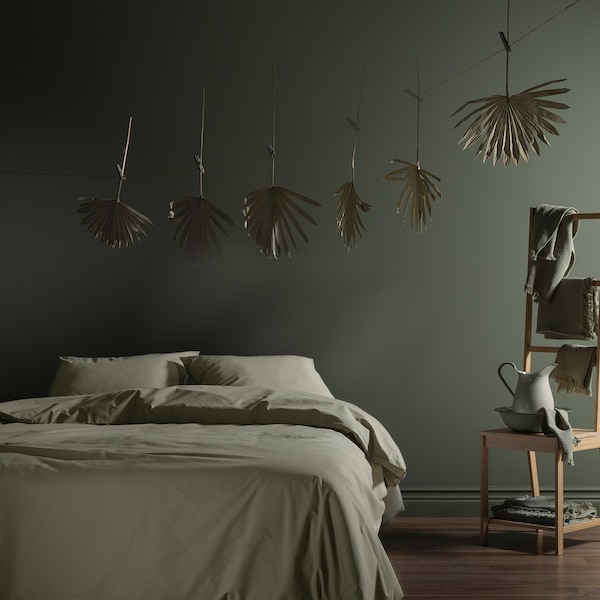 IKEA KRÅKRISMOTT duvet cover and pillowcase(s), King Light Green, Ikea Ireland | 4291EWBYU