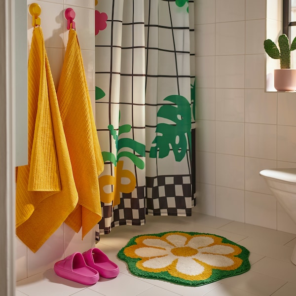 IKEA KÄRRKNIPPROT bath mat, 26 in Floral Pattern / Multicolor, Ikea Ireland | 5236LODAH