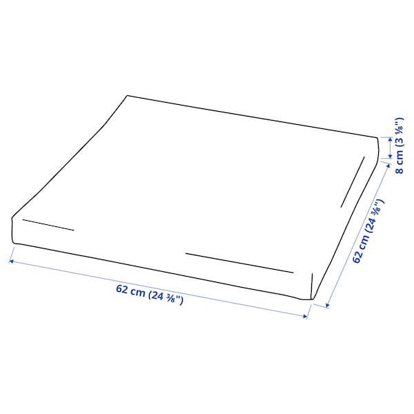 IKEA KUDDARNA seat pad, outdoor, beige, 24 3/8x24 3/8 in, Ikea Ireland | 5139OBTZL