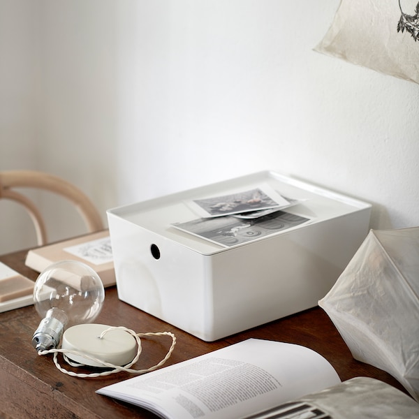 IKEA KUGGIS box with lid, 10 ¼x13 ¾x6 in White, Ikea Ireland | 9632NEMRB