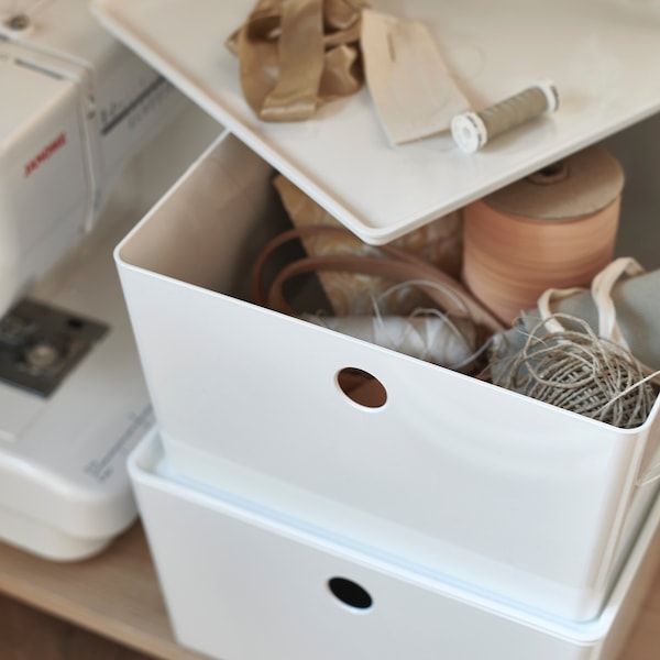 IKEA KUGGIS box with lid, 10 ¼x13 ¾x6 in White, Ikea Ireland | 9632NEMRB