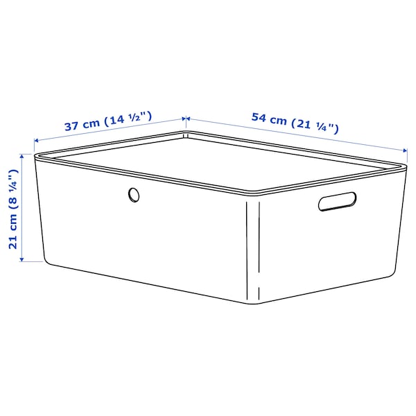 IKEA KUGGIS box with lid, 14 ½x21 ¼x8 ¼ in Transparent Black, Ikea Ireland | 7893JLUZD