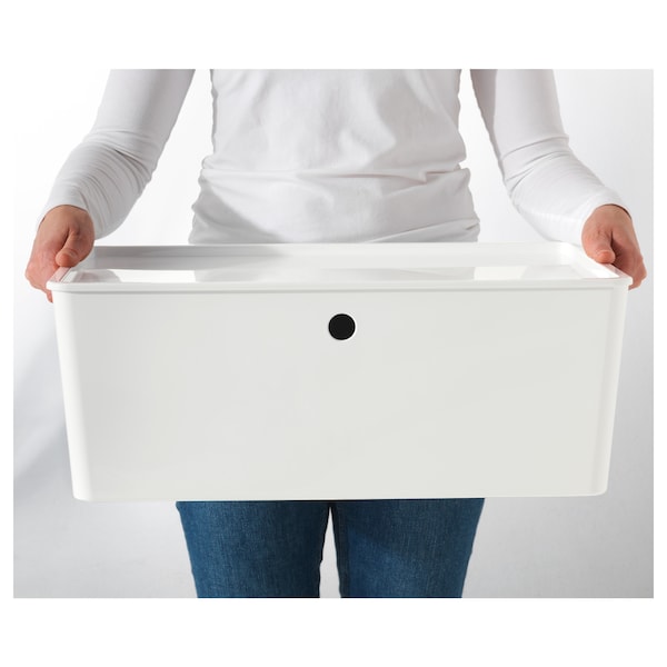 IKEA KUGGIS box with lid, 14 ½x21 ¼x8 ¼ in White, Ikea Ireland | 1509RGKOZ