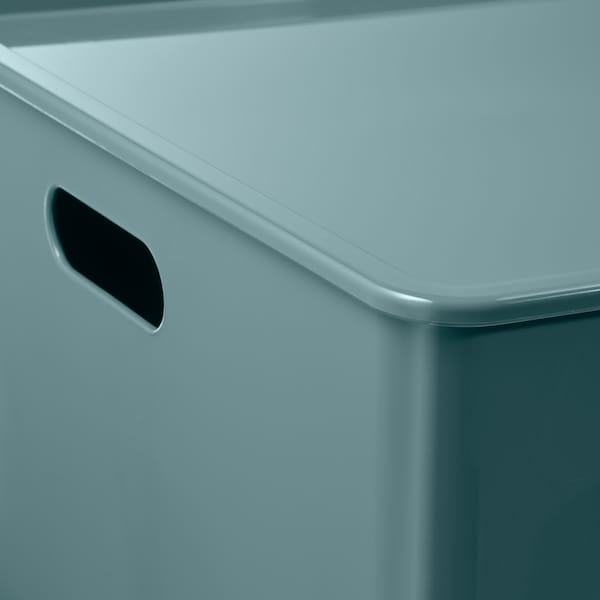 IKEA KUGGIS storage box with lid, turquoise, 14 ½x21 ¼x8 ¼ in, Ikea Ireland | 9406TNMSL
