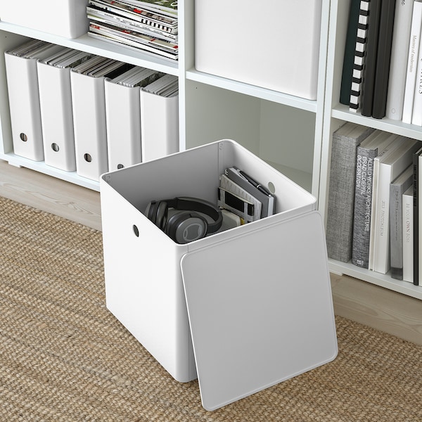 IKEA KUGGIS storage box with lid, white, 12 ½x12 ½x12 ½ in, Ikea Ireland | 7259QEJYD