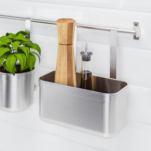 IKEA KUNGSFORS Container, stainless steel, Width: 9 1/2 in, Ikea Ireland | 7502KRJGQ